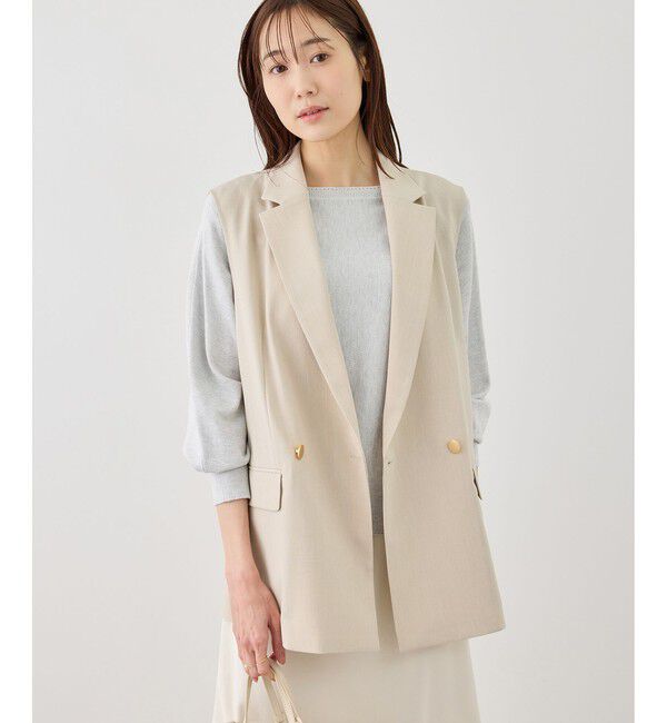 Rope&rsquo;Picnic「カナパ スリーブレスジレ/セットアップ対応・UV・抗菌防臭・接触冷感」|ベスト・ジレ|