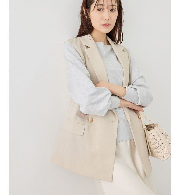 Rope&rsquo;Picnic「カナパ スリーブレスジレ/セットアップ対応・UV・抗菌防臭・接触冷感」|ベスト・ジレ|