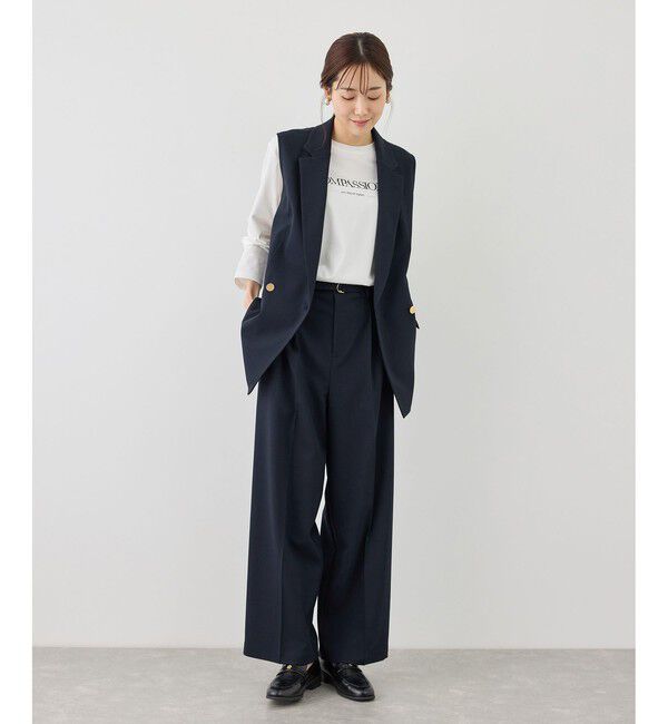 Rope&rsquo;Picnic「カナパ スリーブレスジレ/セットアップ対応・UV・抗菌防臭・接触冷感」|ベスト・ジレ|