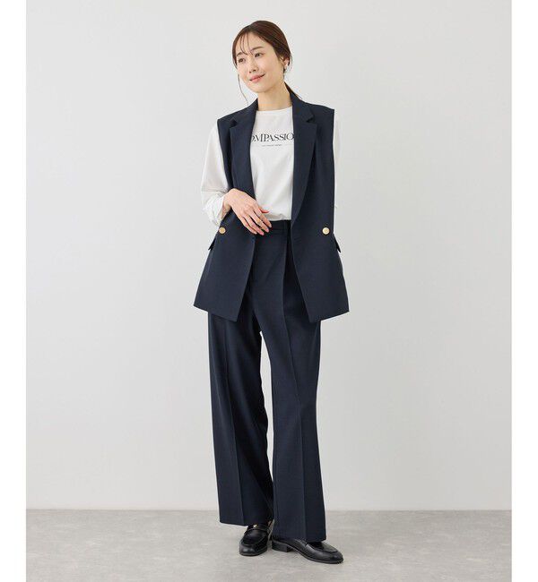 Rope&rsquo;Picnic「カナパ スリーブレスジレ/セットアップ対応・UV・抗菌防臭・接触冷感」|ベスト・ジレ|