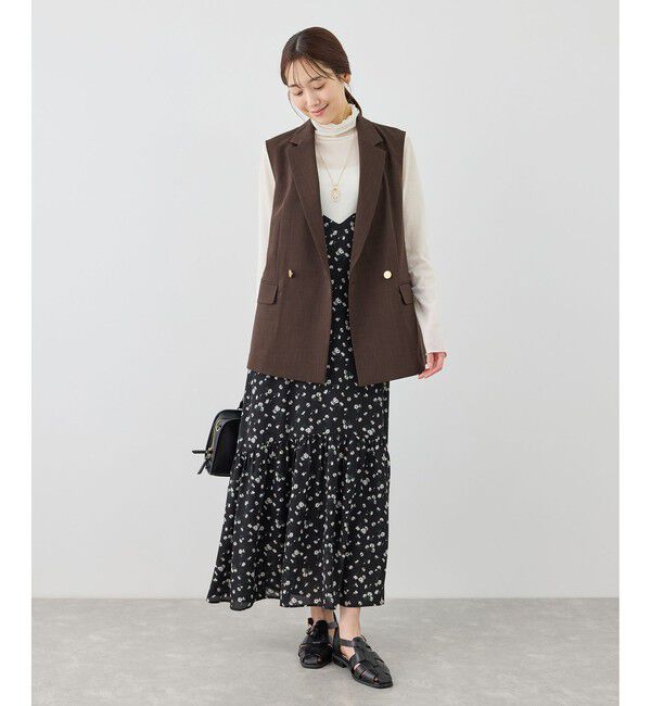 Rope&rsquo;Picnic「カナパ スリーブレスジレ/セットアップ対応・UV・抗菌防臭・接触冷感」|ベスト・ジレ|