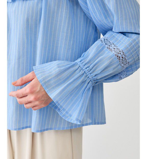 Rope&rsquo;Picnic「お着軽シャツシリーズ コットンボイルレース使いオフショルブラウス/接触冷感・通気性」|シャツ・ブラウス|