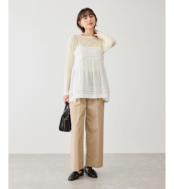 Rope&rsquo;Picnic「お着軽シャツシリーズ コットンボイルキャミソールブラウス/接触冷感・通気性」|シャツ・ブラウス|