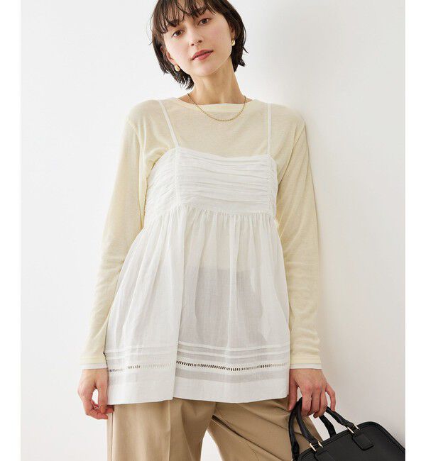Rope&rsquo;Picnic「お着軽シャツシリーズ コットンボイルキャミソールブラウス/接触冷感・通気性」|シャツ・ブラウス|