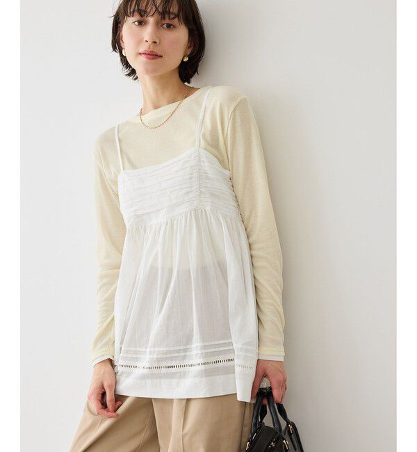 Rope&rsquo;Picnic「お着軽シャツシリーズ コットンボイルキャミソールブラウス/接触冷感・通気性」|シャツ・ブラウス|