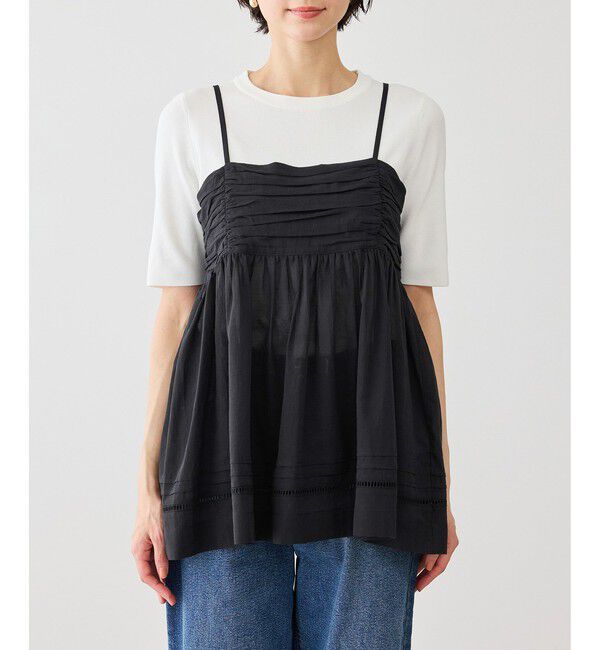 Rope&rsquo;Picnic「お着軽シャツシリーズ コットンボイルキャミソールブラウス/接触冷感・通気性」|シャツ・ブラウス|