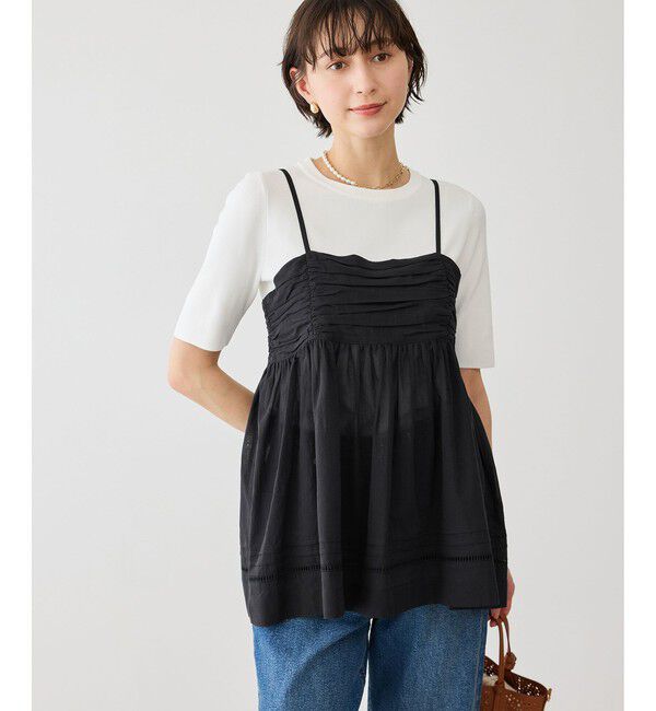 Rope&rsquo;Picnic「お着軽シャツシリーズ コットンボイルキャミソールブラウス/接触冷感・通気性」|シャツ・ブラウス|