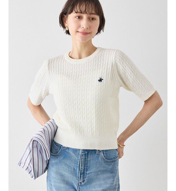 Rope&rsquo;Picnic「【BEVERLY HILLS POLO CLUB 一部別注】ケーブルニットプルオーバー/リンクコーデ」|ニット・セーター|