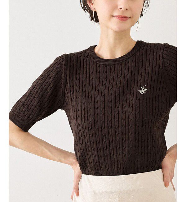 Rope&rsquo;Picnic「【BEVERLY HILLS POLO CLUB 一部別注】ケーブルニットプルオーバー/リンクコーデ」|ニット・セーター|ブラウン(20)