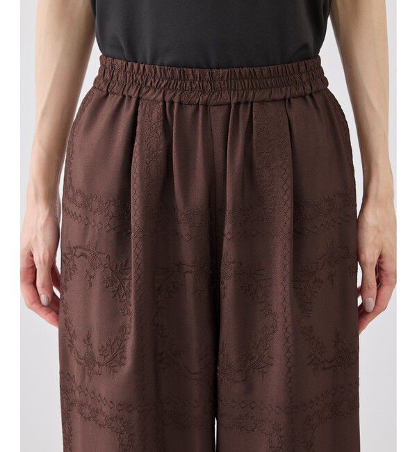 Rope&rsquo;Picnic「スクエア刺繍イージーワイドパンツ」|チノ|