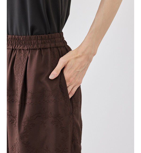 Rope&rsquo;Picnic「スクエア刺繍イージーワイドパンツ」|チノ|