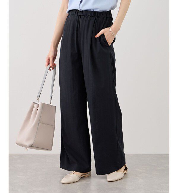 Rope&rsquo;Picnic「レーヨンナイロンイージーワイドパンツ」|チノ|