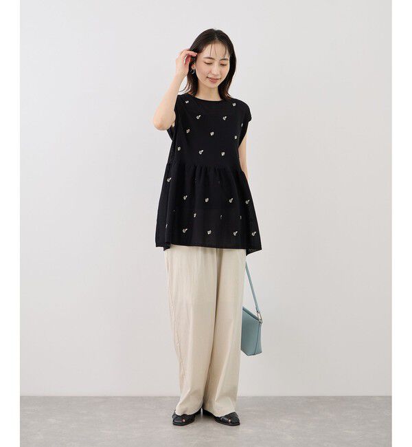 Rope&rsquo;Picnic「レーヨンナイロンイージーワイドパンツ」|チノ|