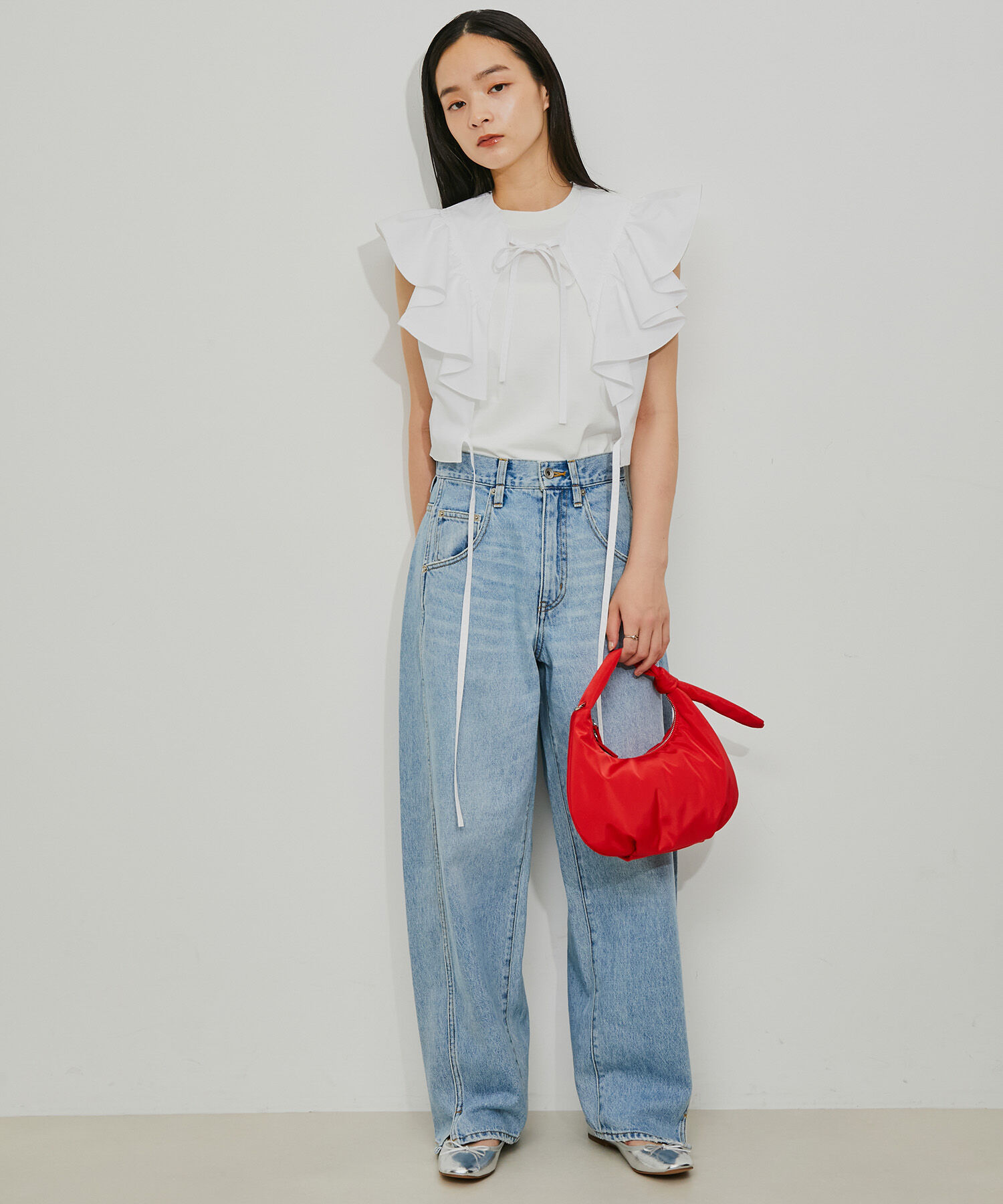 ADAM ET ROPE'「【サステナブル】メタリックバレエ」|バレエシューズ|