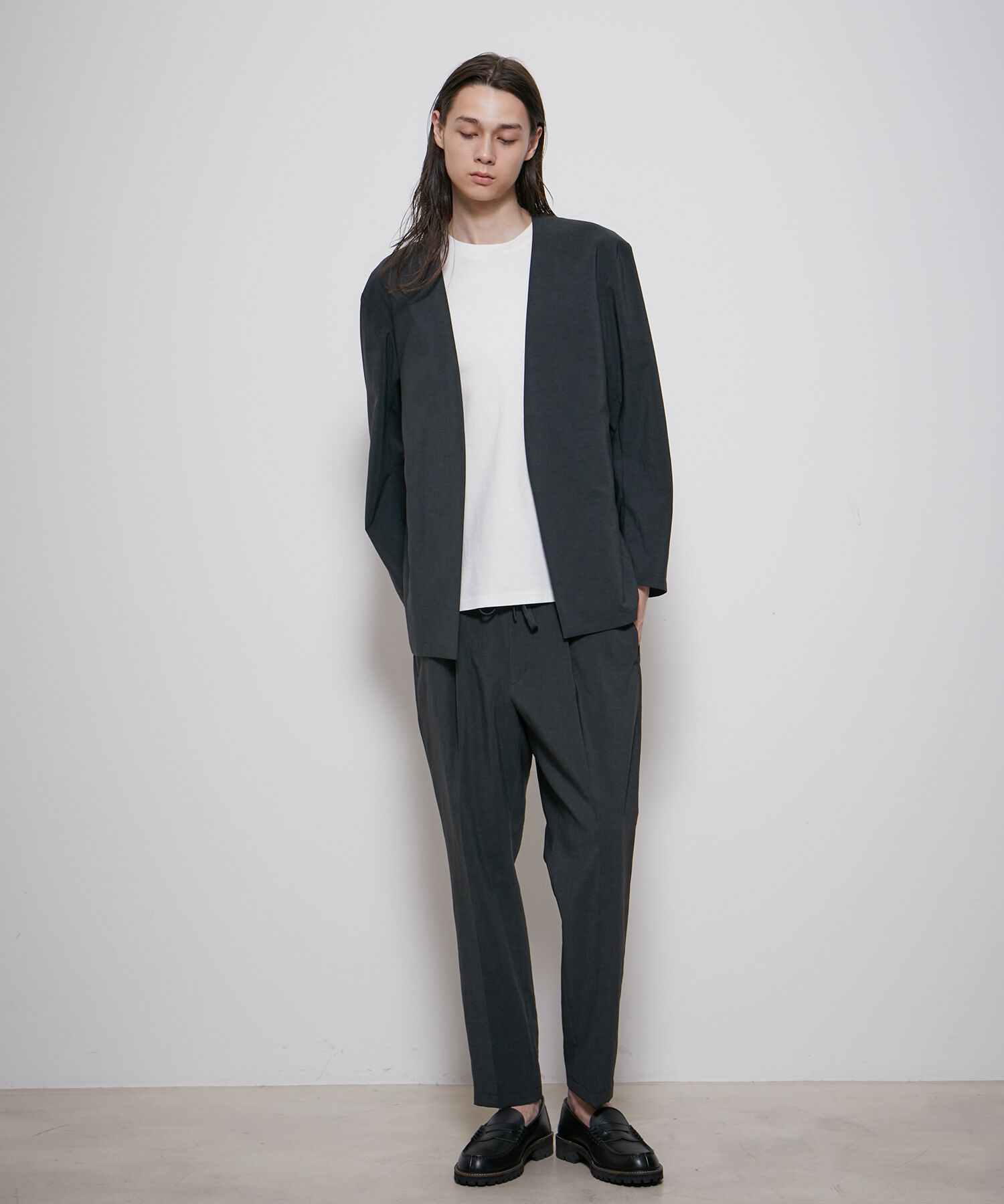 ADAM ET ROPE'「2点セット【RIRANCHA / リランチェ】セットアップ / ノーカラージャケット＆イージーパンツ / イージーケア」|スーツ|