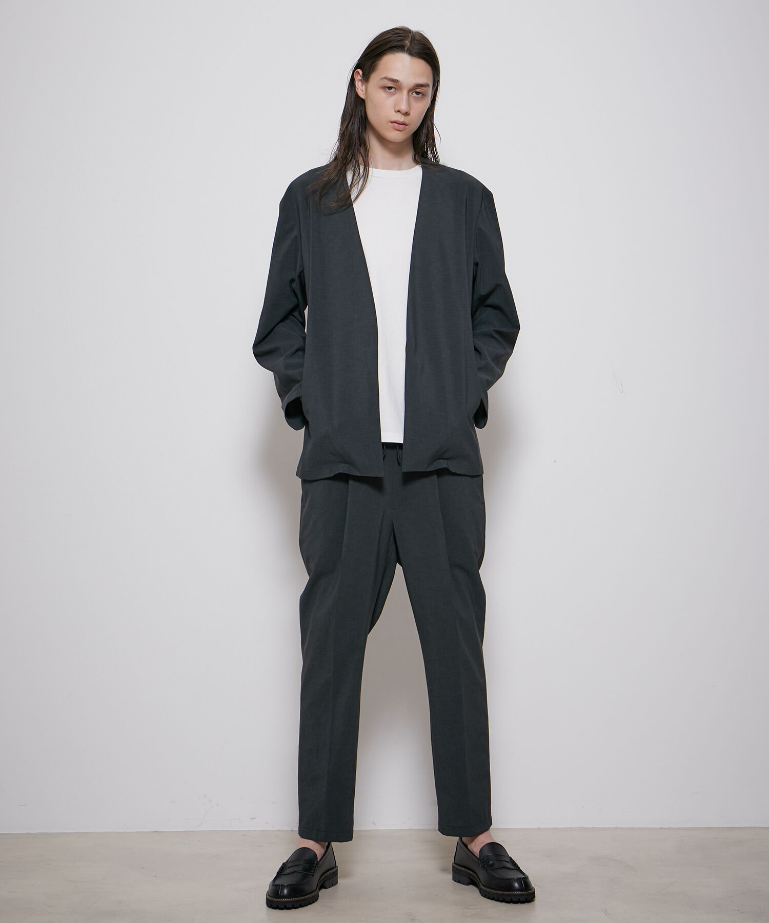 ADAM ET ROPE'「2点セット【RIRANCHA / リランチェ】セットアップ / ノーカラージャケット＆イージーパンツ / イージーケア」|スーツ|