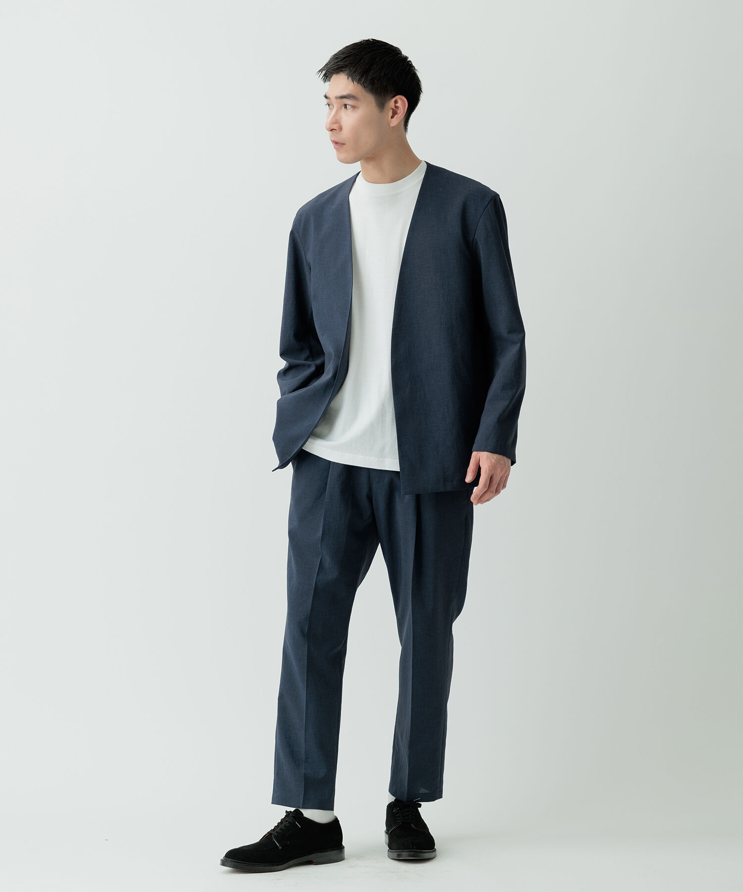 ADAM ET ROPE'「2点セット【RIRANCHA / リランチェ】セットアップ / ノーカラージャケット＆イージーパンツ / イージーケア」|スーツ|