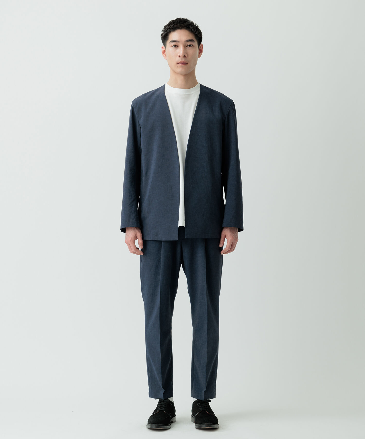 ADAM ET ROPE'「2点セット【RIRANCHA / リランチェ】セットアップ / ノーカラージャケット＆イージーパンツ / イージーケア」|スーツ|