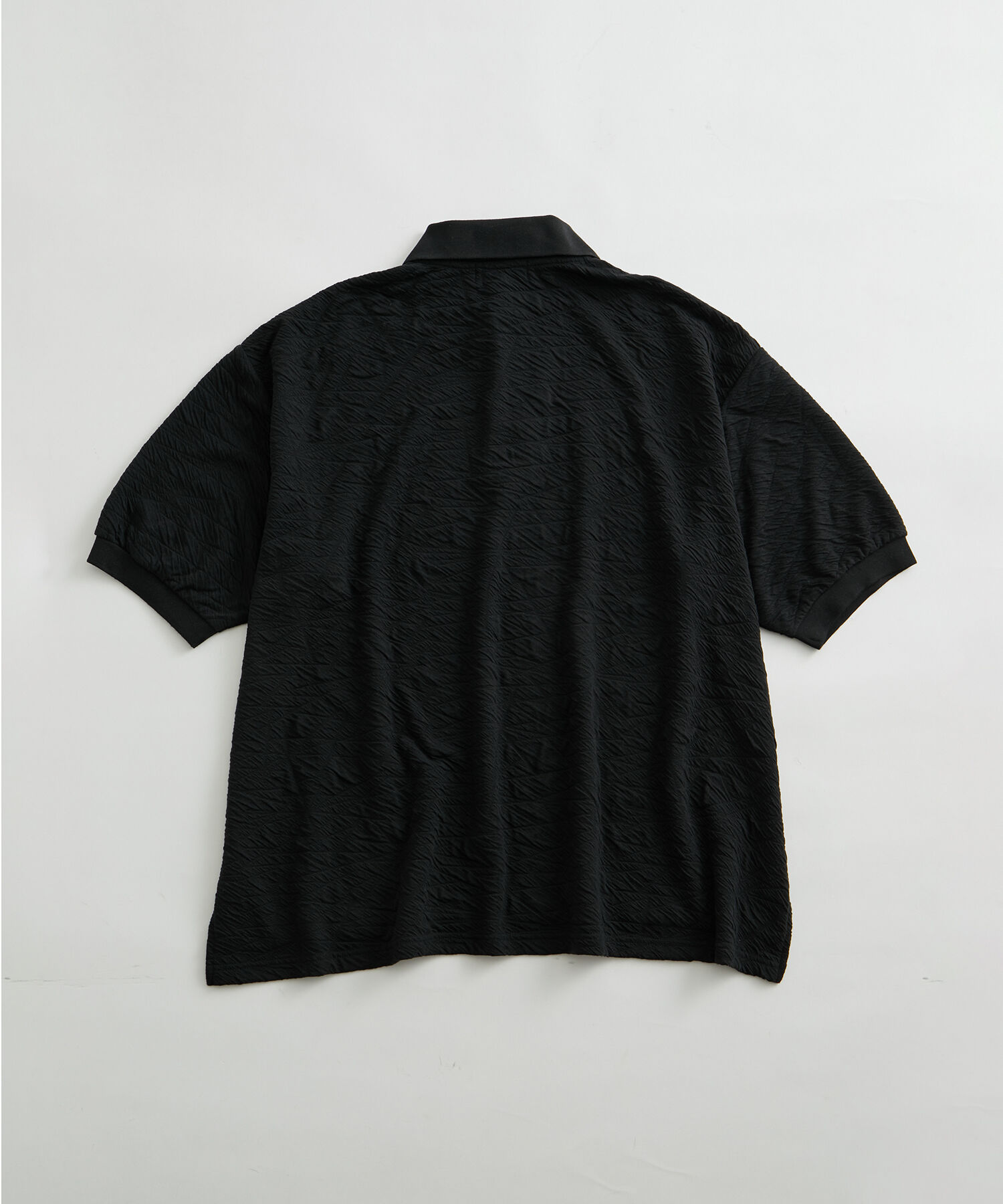 ADAM ET ROPE'「【WEB限定】ハーフスリーブ ジャガード ニットポロ / オーバーサイズ / ストレッチ / ユニセックス」|ポロシャツ|