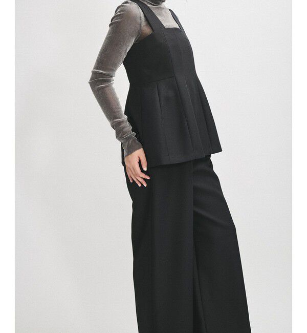 ADAM ET ROPE'「【逸品】・【サステナブル】ペプラムロンパース」|オールインワン|