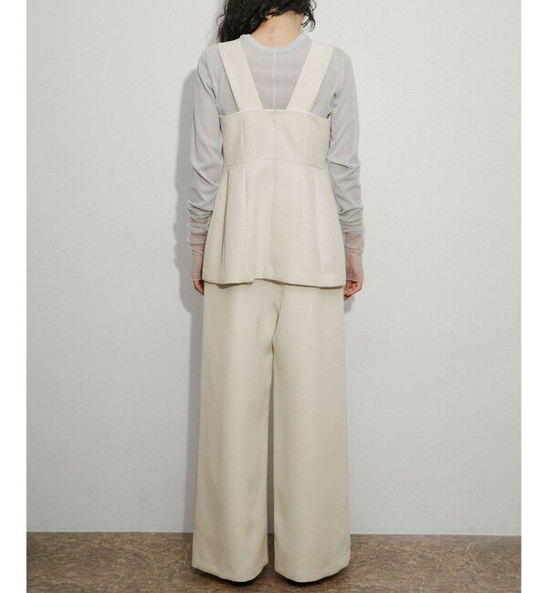 ADAM ET ROPE'「【逸品】・【サステナブル】ペプラムロンパース」|オールインワン|