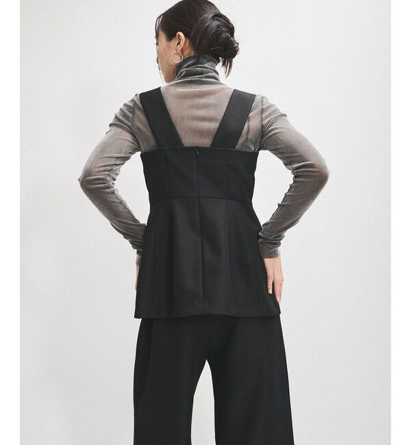 ADAM ET ROPE'「【逸品】・【サステナブル】ペプラムロンパース」|オールインワン|