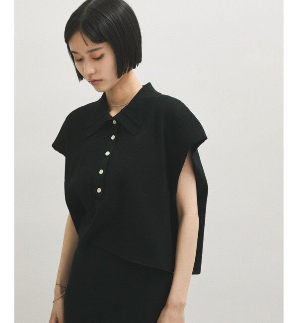 ADAM ET ROPE'「【WEB限定】・【サステナブル】ニットポロTEE」|ポロシャツ|