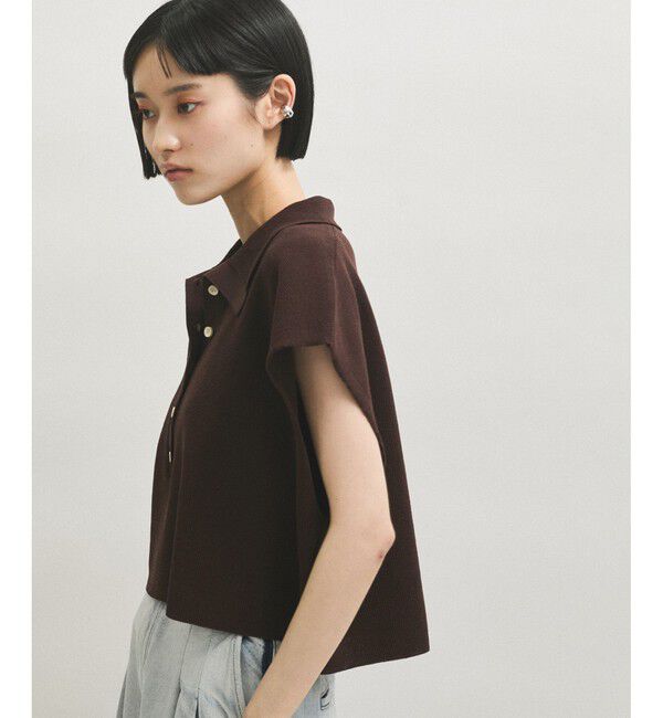 ADAM ET ROPE'「【WEB限定】・【サステナブル】ニットポロTEE」|ポロシャツ|