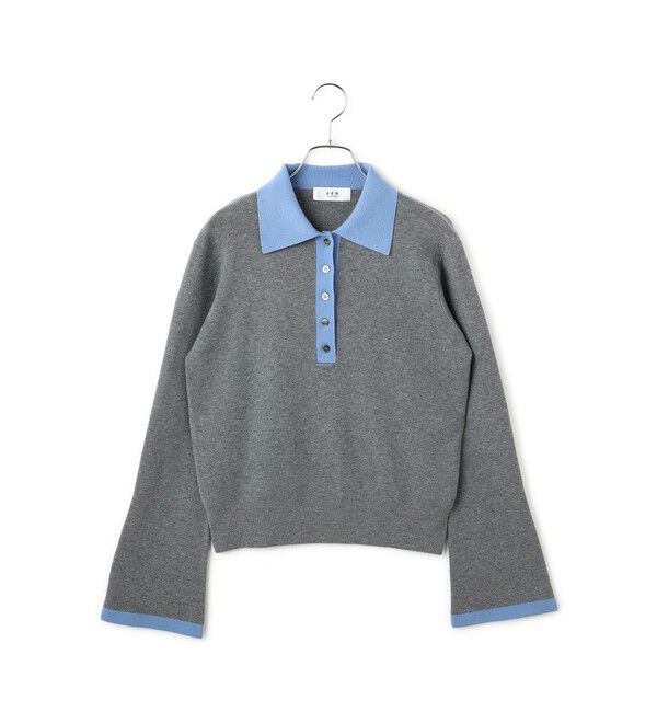 ADAM ET ROPE'「【WEB限定】・【サステナブル】バイカラーポロニットプルオーバー」|ポロシャツ|