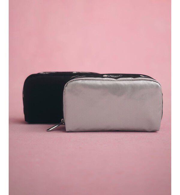 ADAM ET ROPE'「【LeSportsac for ADAM ET ROPE'】RECTANGULAR COSMETIC (SHINE/SOLID)」|ポーチ|シルバー(93)