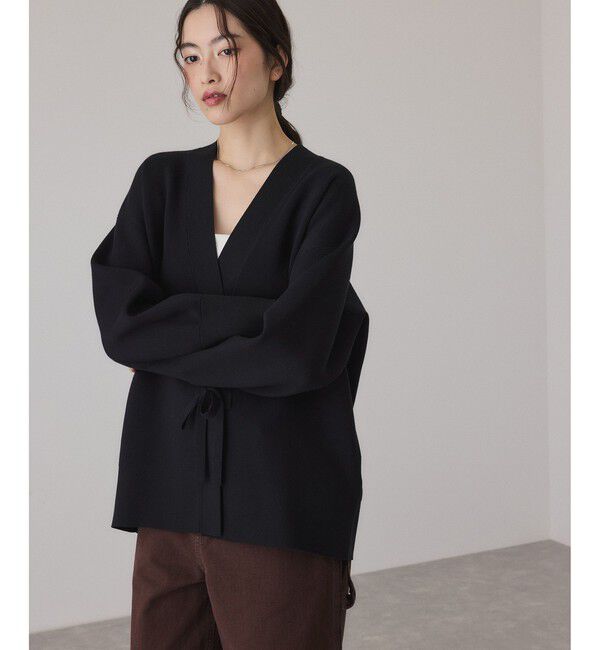 ADAM ET ROPE'「【サステナブル】マルチwayリボンミドルカーディガン」|カーディガン|