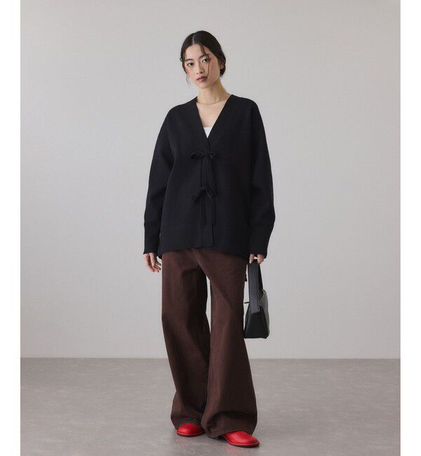 ADAM ET ROPE'「【サステナブル】マルチwayリボンミドルカーディガン」|カーディガン|