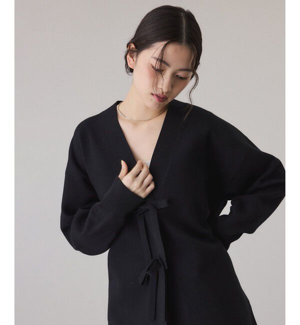 ADAM ET ROPE'「【サステナブル】マルチwayリボンミドルカーディガン」|カーディガン|