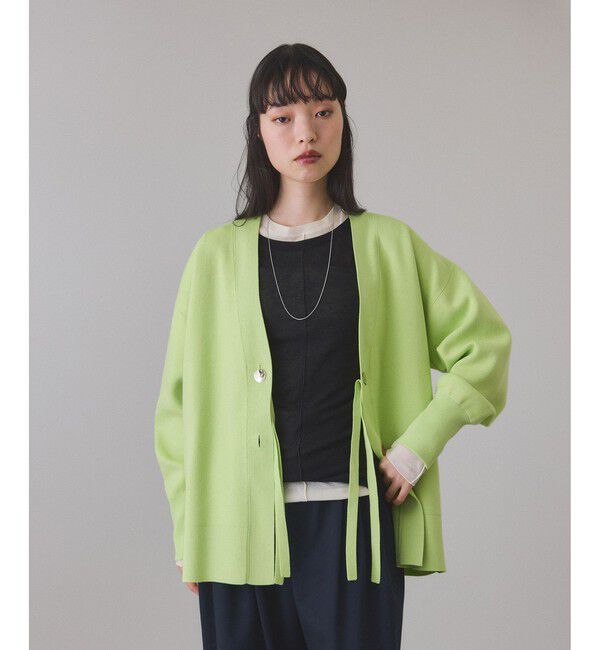 ADAM ET ROPE'「【サステナブル】マルチwayリボンミドルカーディガン」|カーディガン|