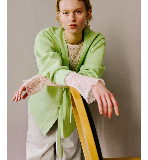 ADAM ET ROPE'「【サステナブル】マルチwayリボンミドルカーディガン」|カーディガン|