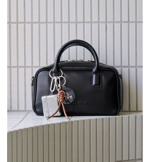 ADAM ET ROPE'「【サステナブル】ロゴスクエアボストンバッグ」|ボストンバッグ|ブラック(01)