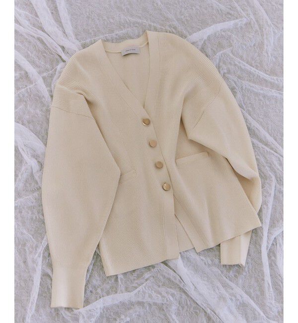 ADAM ET ROPE'「【サステナブル】フォルムリブカーディガン」|カーディガン|