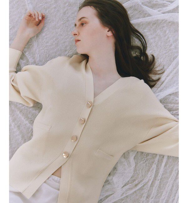 ADAM ET ROPE'「【サステナブル】フォルムリブカーディガン」|カーディガン|