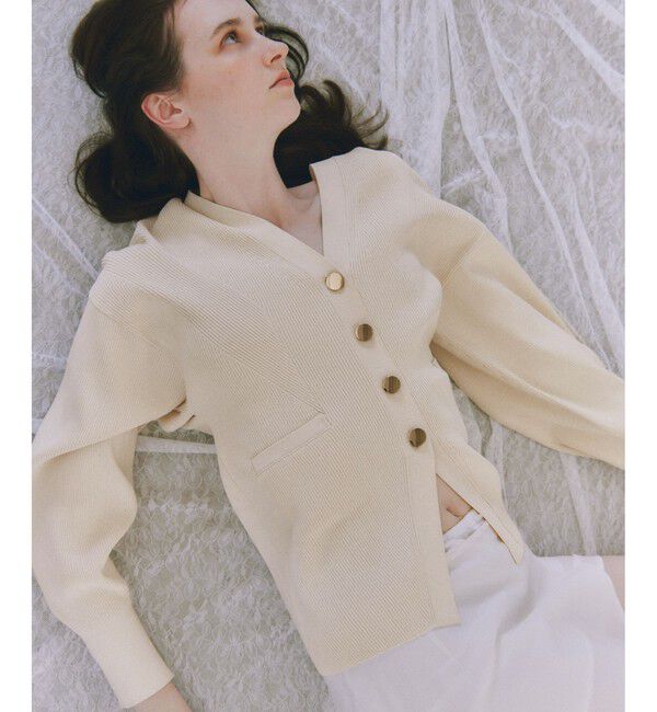 ADAM ET ROPE'「【サステナブル】フォルムリブカーディガン」|カーディガン|