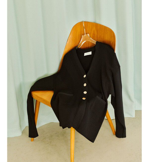 ADAM ET ROPE'「【サステナブル】フォルムリブカーディガン」|カーディガン|