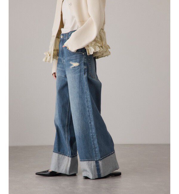 ADAM ET ROPE'「ターンナップアジャストデニム」|デニム|