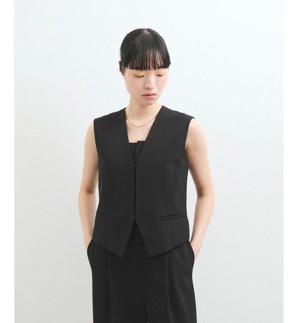 ADAM ET ROPE'「【サステナブル】ジレコンビロンパース」|オールインワン|