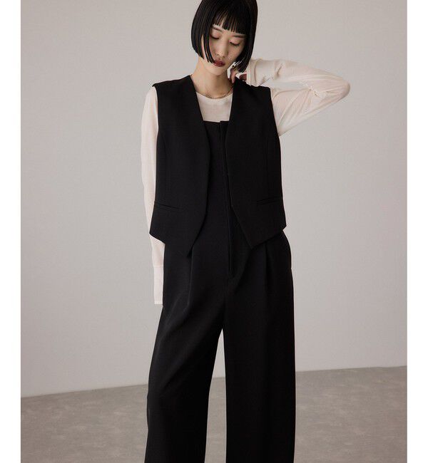 ADAM ET ROPE'「【サステナブル】ジレコンビロンパース」|オールインワン|