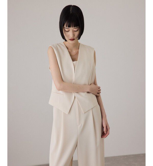 ADAM ET ROPE'「【サステナブル】ジレコンビロンパース」|オールインワン|