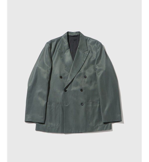 ADAM ET ROPE'「コットンキュプラ ダブルブレスト ジャケット / セットアップ対応」|テーラードジャケット|チャコール(06)