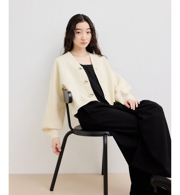 ADAM ET ROPE'「【WEB限定】・【サステナブル】セレクトネックカーディガン」|カーディガン|