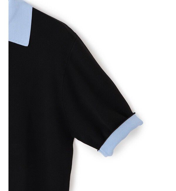 ADAM ET ROPE'「【WEB限定】ハーフスリーブバイカラーポロニット」|ポロシャツ|