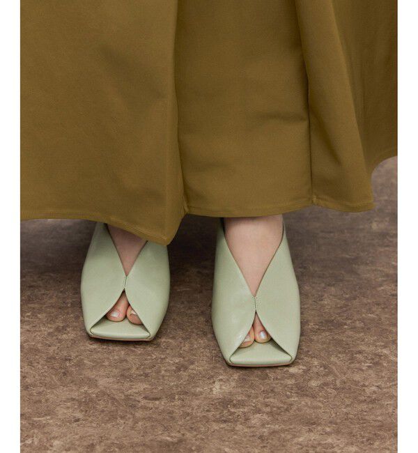 ADAM ET ROPE'「スクエアトゥカーブラインミュール」|サンダル|