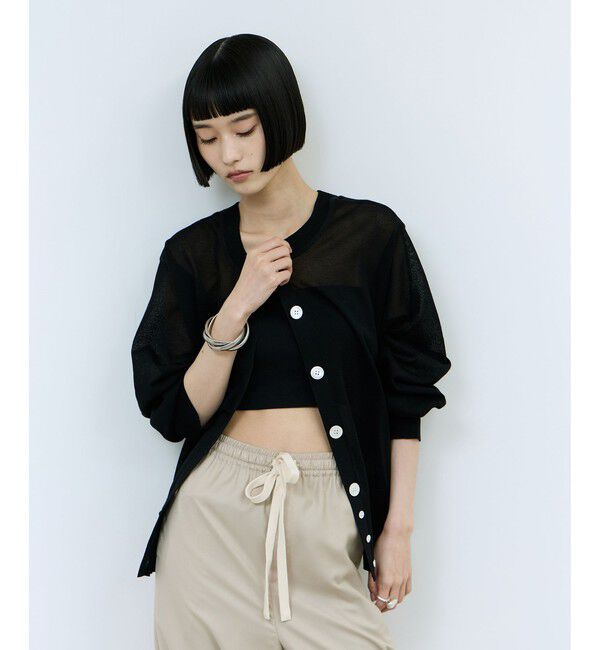 ADAM ET ROPE'「【WEB限定】シアークルーネックカーディガン」|カーディガン|