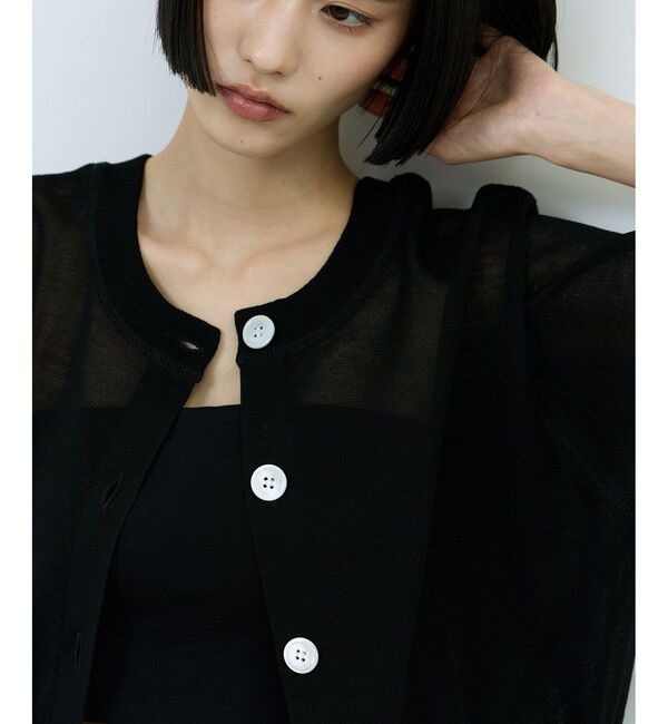 ADAM ET ROPE'「【WEB限定】シアークルーネックカーディガン」|カーディガン|